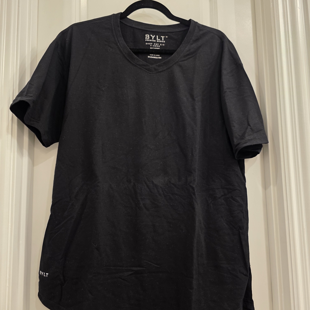 BYLT Basics Black V Neck Short Sleeve Tee